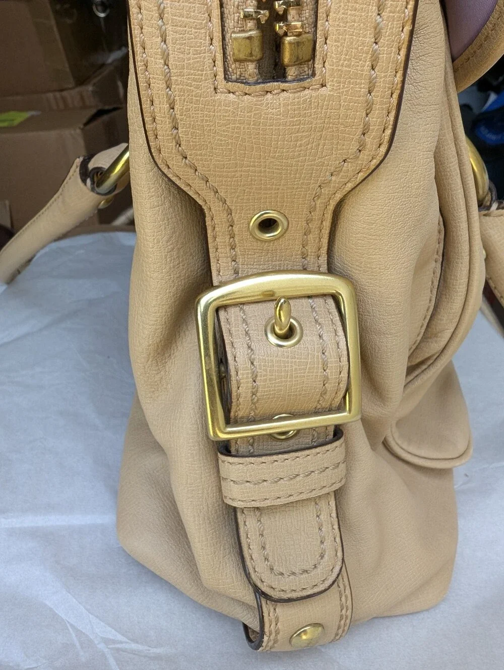 Coach Addison Spectator XL Beige  Satchel